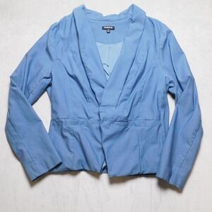 Torrid Blue Draped Shawl Collar Blazer Plus Size 2 Single Button Professional
